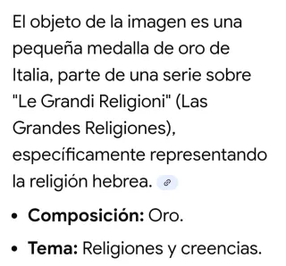 Medalla de Oro Italia Le Grandi Religioni