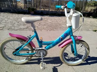 Bicicleta infantil 16 azul y rosa