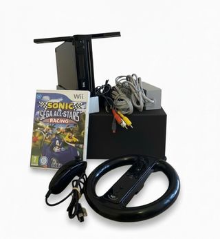 Wii Negra + Sonic Racing + Mandos + Volante