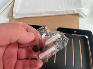 Suporte de duche em metal preto