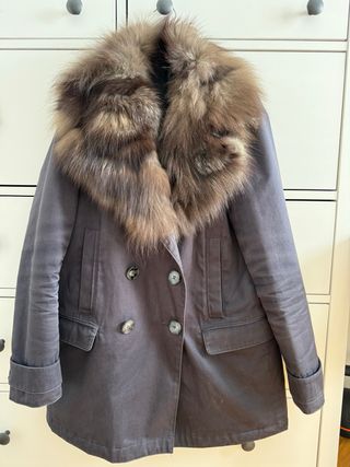 Parka The Kooples Cuello Pelo Marrón
