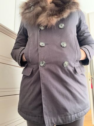 Parka The Kooples Cuello Pelo Marrón