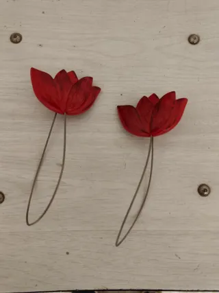 Abrazaderas Cortina Flores Rojas