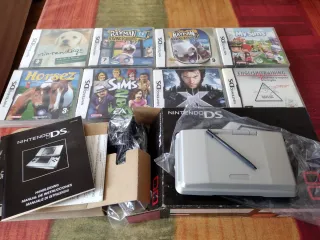 Consola Nintendo DS Gris + 8-Juegos y caja