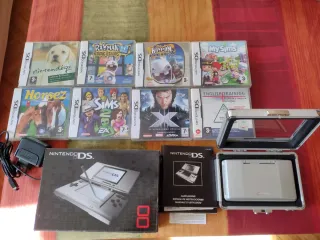 Consola Nintendo DS Gris + 8-Juegos y caja