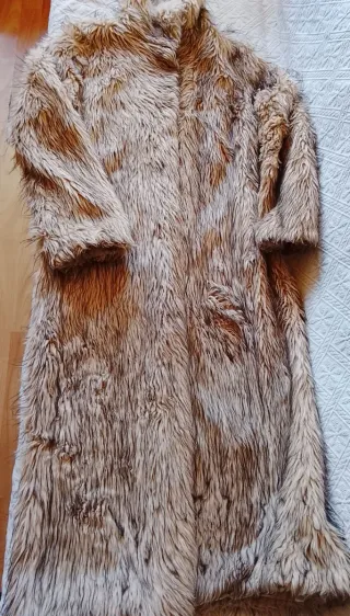 Abrigo pelo sintético vintage zorro años 80