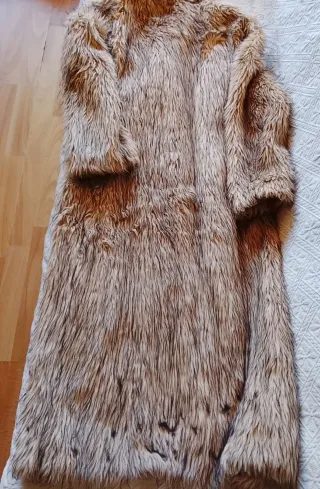 Abrigo pelo sintético vintage zorro años 80
