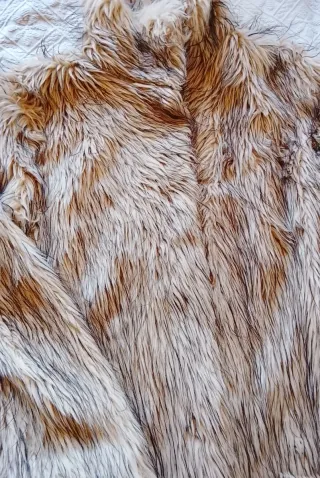 Abrigo pelo sintético vintage zorro años 80