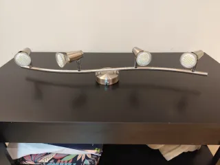 Lámpara Techo 4 Focos LED Plata