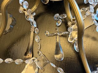 Lámpara Techo Vintage Cristales Dorados