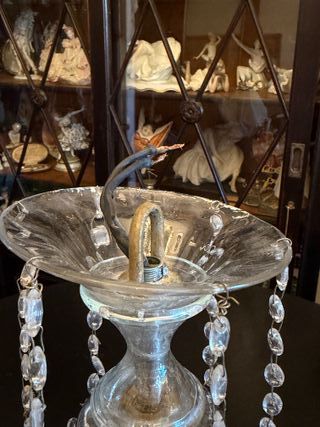 Lámpara Techo Vintage Cristales Dorados