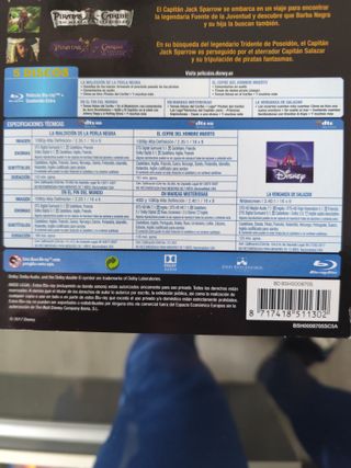 Colección Piratas del Caribe 5 Películas Blu-ray