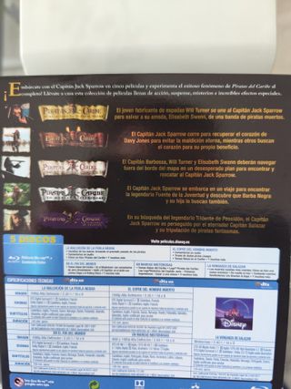 Colección Piratas del Caribe 5 Películas Blu-ray