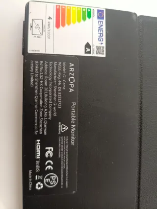 Monitor Portátil Negro