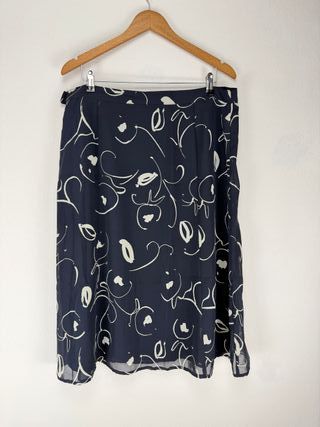 Gonna Marina Rinaldi Viscosa Blu Fantasia XL XXL