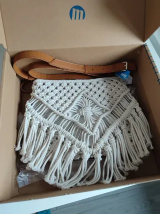Bolso Mustang Macramé Flecos Nuevo