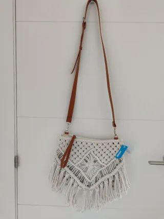 Bolso Mustang Macramé Flecos Nuevo