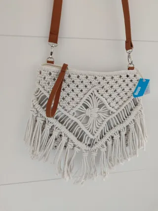 Bolso Mustang Macramé Flecos Nuevo
