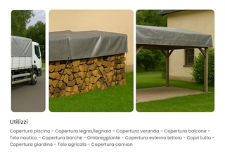 Telo impermeabile da Esterno 8x10 mt 260 gr/m² | T