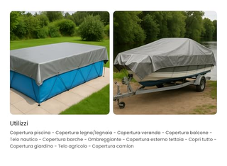 Telo impermeabile da Esterno 8x10 mt 260 gr/m² | T