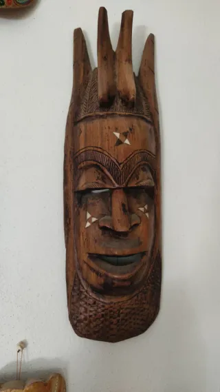 Máscara Decorativa Madera Tallada