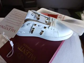 Valentino Rockstud Sneakers Tg 39 Bianche