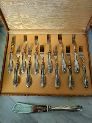 Posate da dolce in argento 800