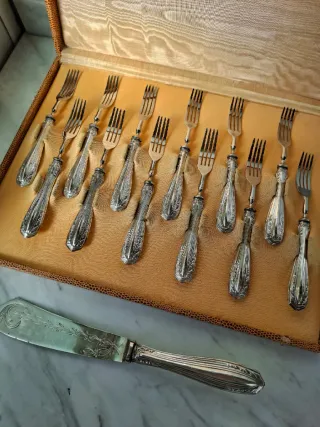 Posate da dolce in argento 800