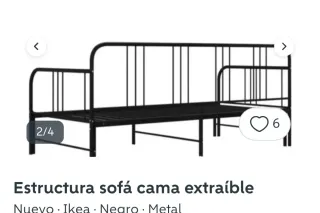 Estructura Sofá Cama Metálica Negra