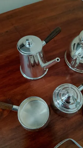 Silver plated set 5 oggetti in miniatura