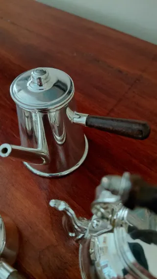 Silver plated set 5 oggetti in miniatura