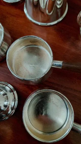 Silver plated set 5 oggetti in miniatura