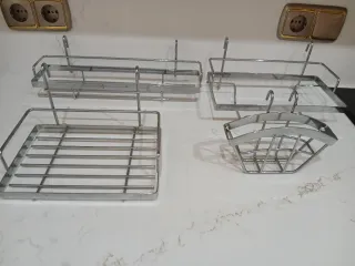 Supporti da cucina in metallo argentato