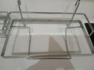 Supporti da cucina in metallo argentato