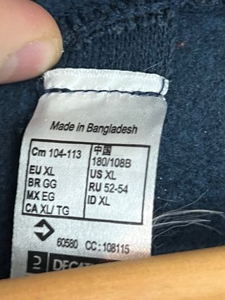 Sudadera Quechua acolchada azul Talla XL