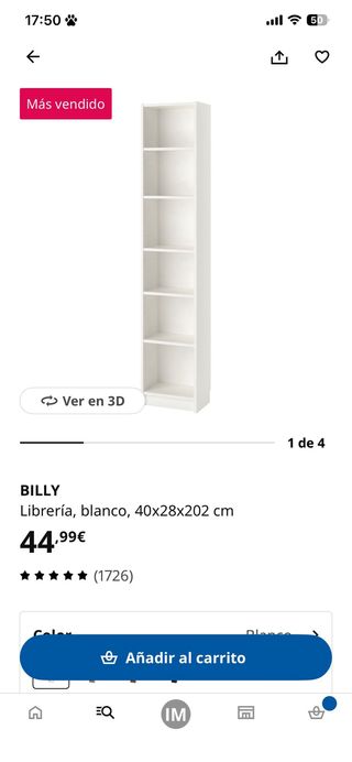 Estantería blanca de madera