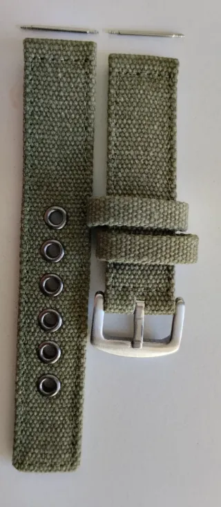 Correa Lona Reloj 20mm Verde Militar