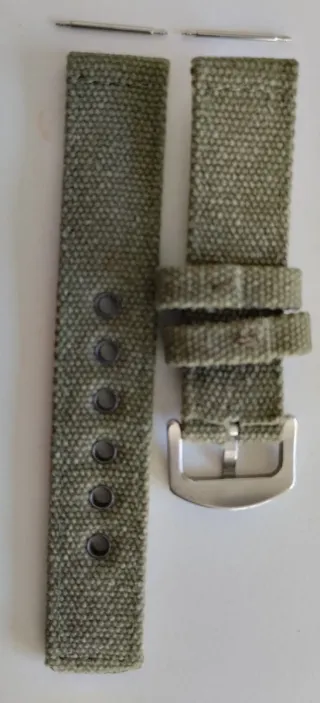 Correa Lona Reloj 20mm Verde Militar