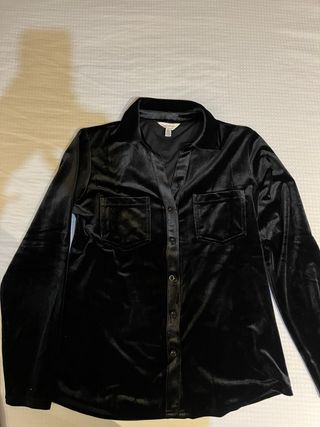 Camisa/sobrecamisa de terciopelo negra