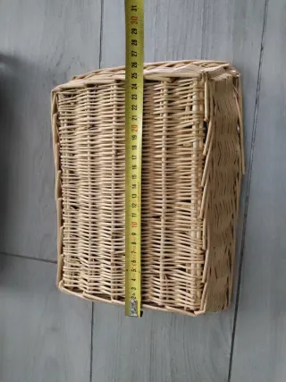 2 Bandejas rectangulares de mimbre natural