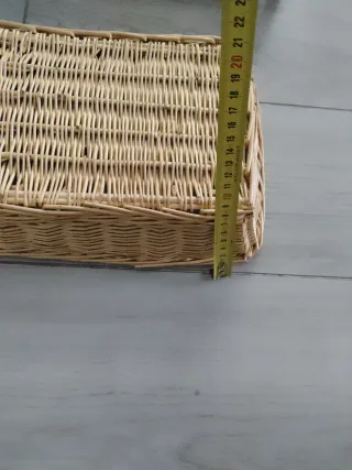 2 Bandejas rectangulares de mimbre natural