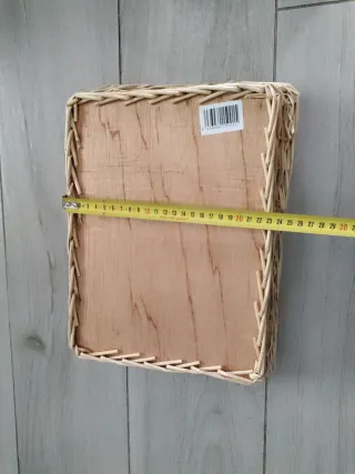 2 Bandejas rectangulares de mimbre natural