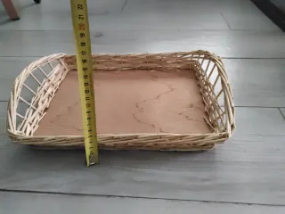 2 Bandejas rectangulares de mimbre natural