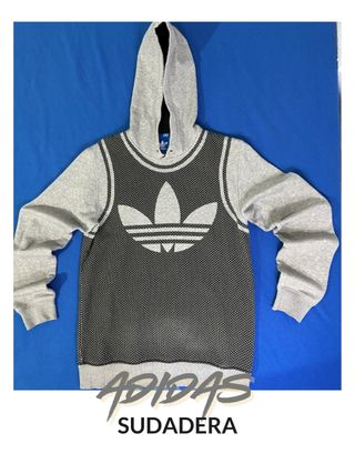Sudadera Adidas Gris y Negra Urbana