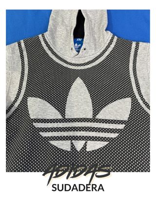 Sudadera Adidas Gris y Negra Urbana