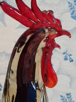 Gallo di cristallo stile Murano