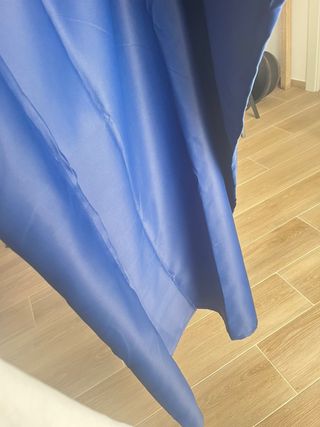 Cortinas azul  opacas con y barra
