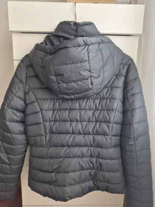 Plumífero corto mujer verde oscuro