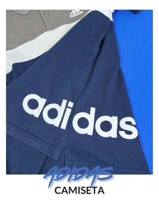 Camiseta Adidas Deportiva Hombre Azul/Gris