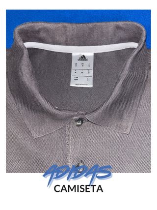Camiseta Adidas Deportiva Hombre Azul/Gris